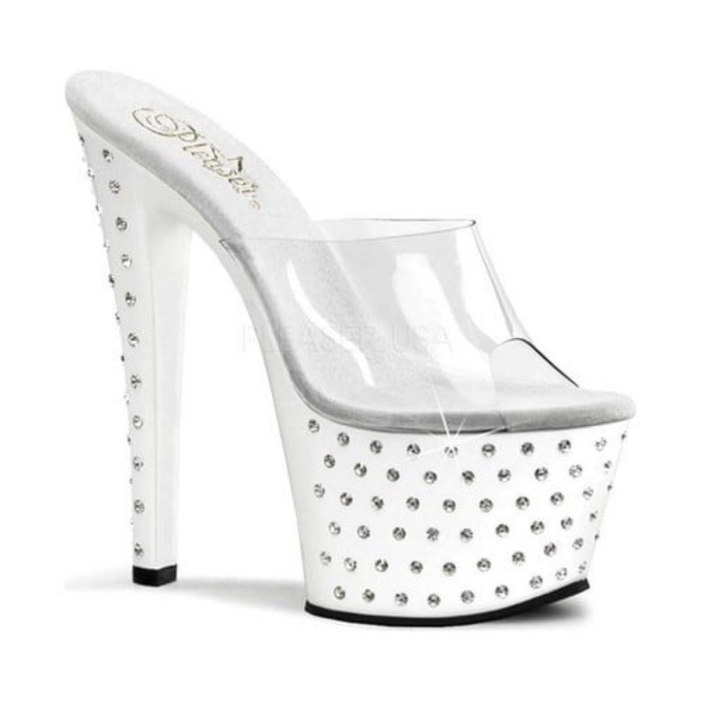 Pleaser Stardust-701 White/Clear